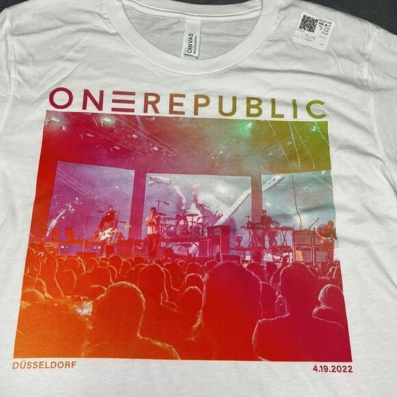 One Republic Düsseldorf Unisex White Graphic Tee Size Medium - Picture 2 of 6